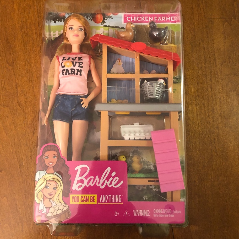 NWT Barbie Chicken Farmer Doll